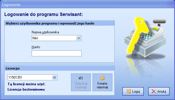 Seryjna wymiana stawek VAT Nowy ekran logowania